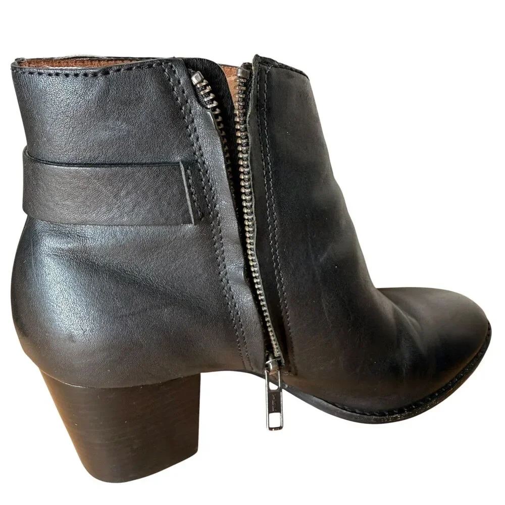 Madewell Women’s Leather Booties Size 7.5 Kelci Heeled Ankle Boots Black Leather